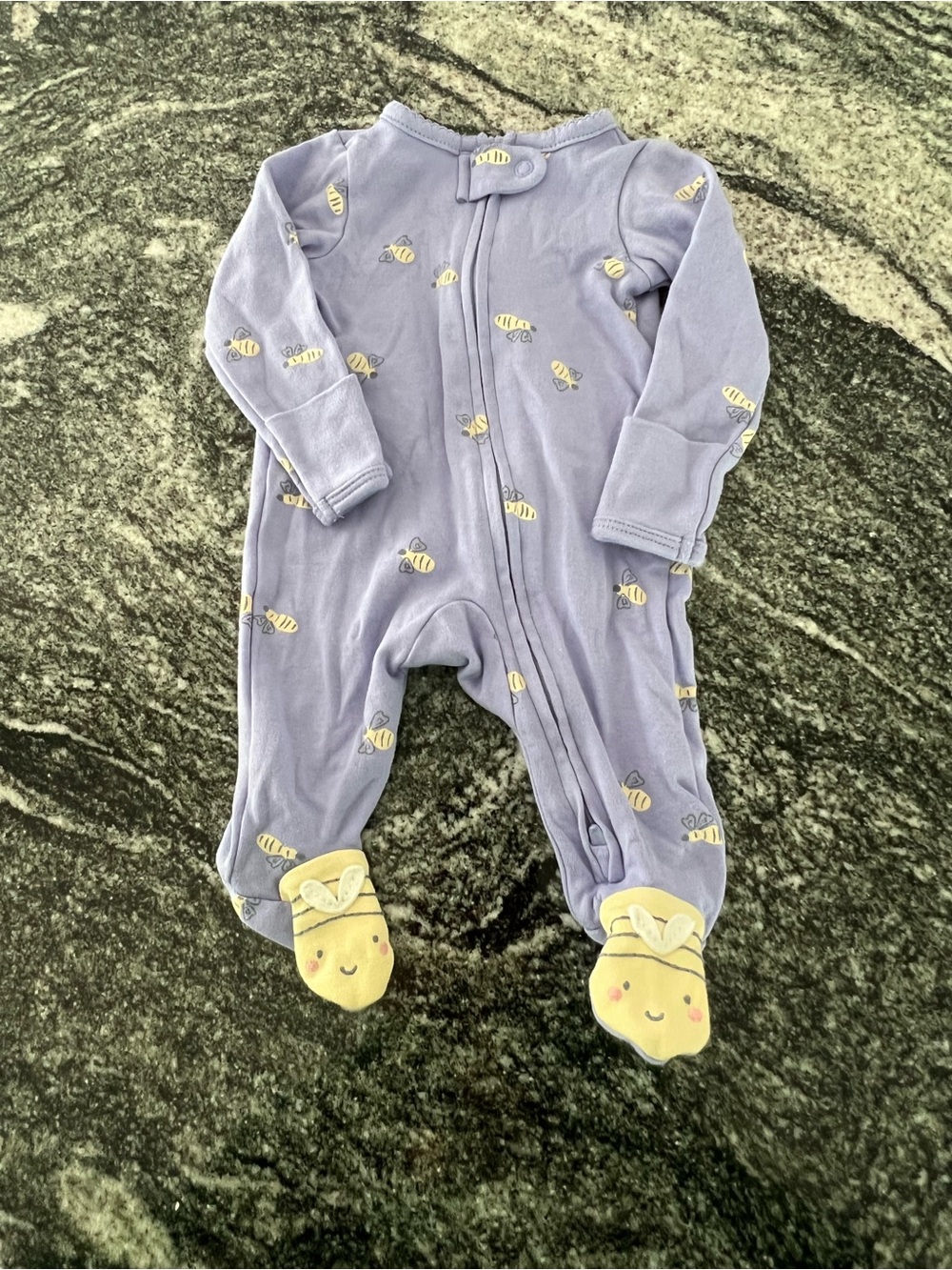 Carter's Lavender Bee Footed One-Piece